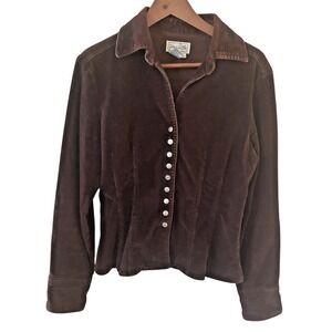 Vintage Y2k Live a‎ Little Women Corduroy Jacket Chocolate Brown SZ Small Preppy